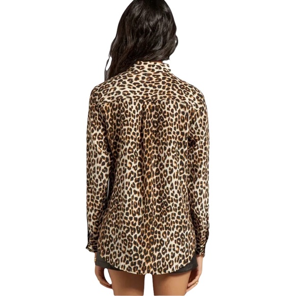 ⚡️SOLD⚡️Equipment Silk Shirt Top Femme Slim Signature Leopard Button Down Blouse - Picture 2 of 16